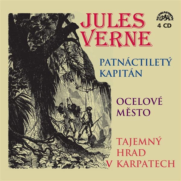 Obálka – Patnáctiletý kapitán, Ocelové město, Tajemný hrad v Karpatech